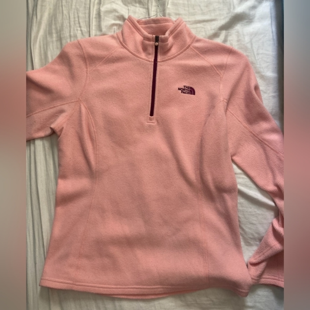 The North Face quarter zip lightweight fleece, Pink, sz M, good condition! - Picture 3 of 11